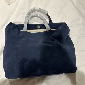 Navy Suede Purse - Tote